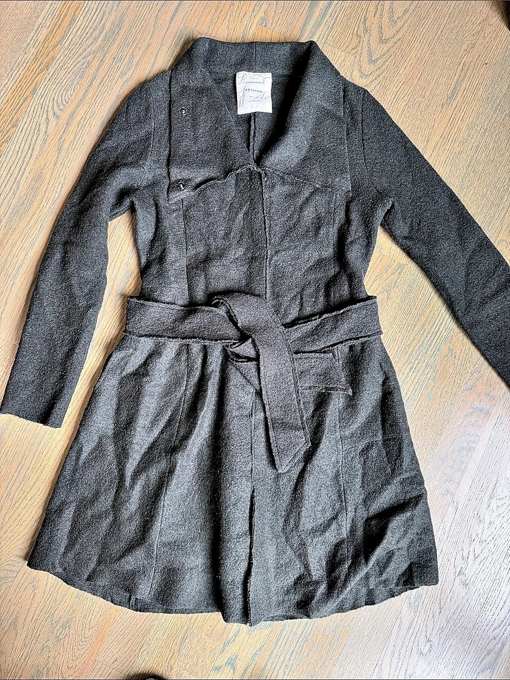 Sparrow Wool Belted Trench Coat in Forest Green
